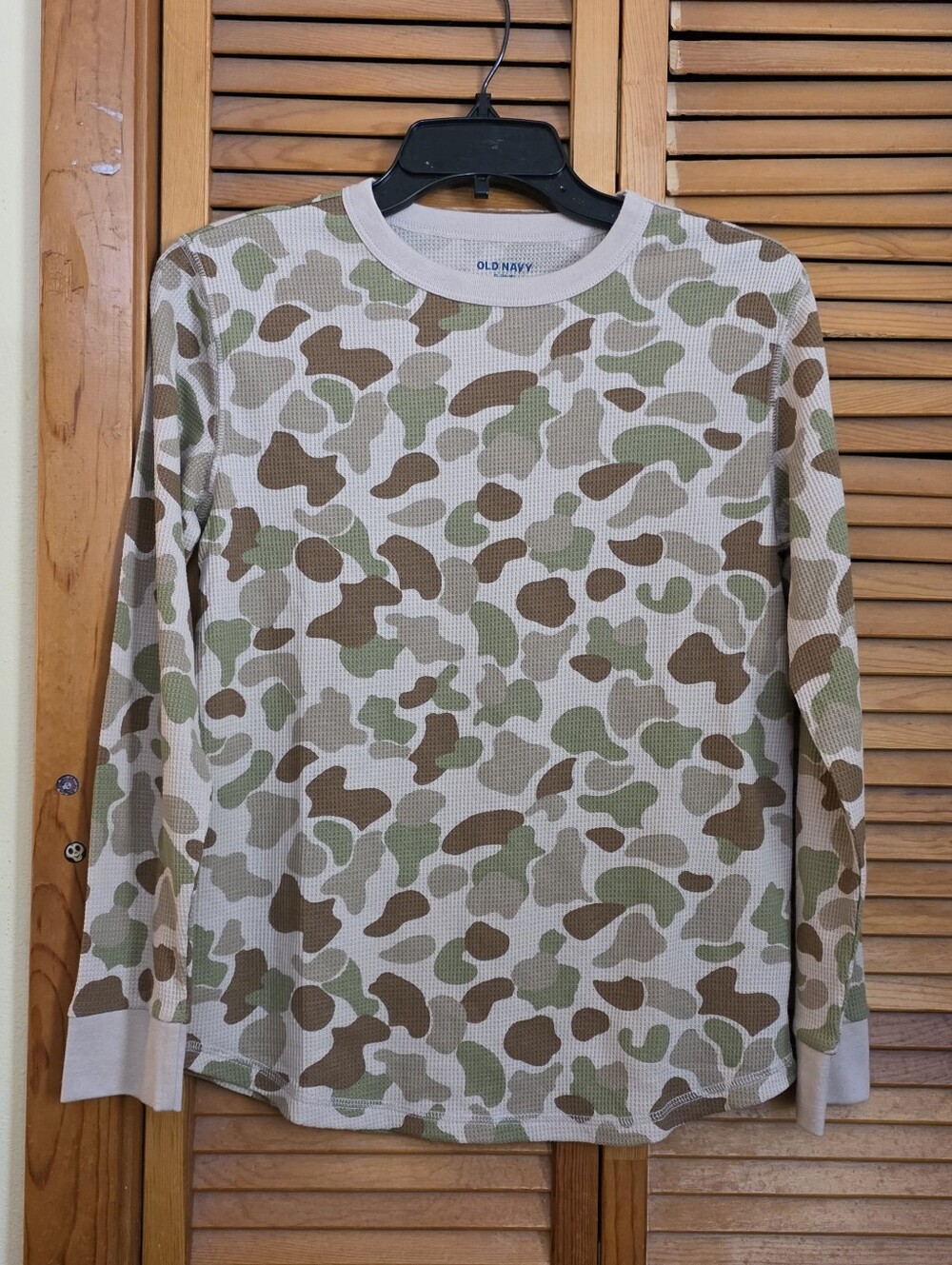 NWOT Old Navy Kid's Camo Print Waffle Knit Tee Shirt Size XL